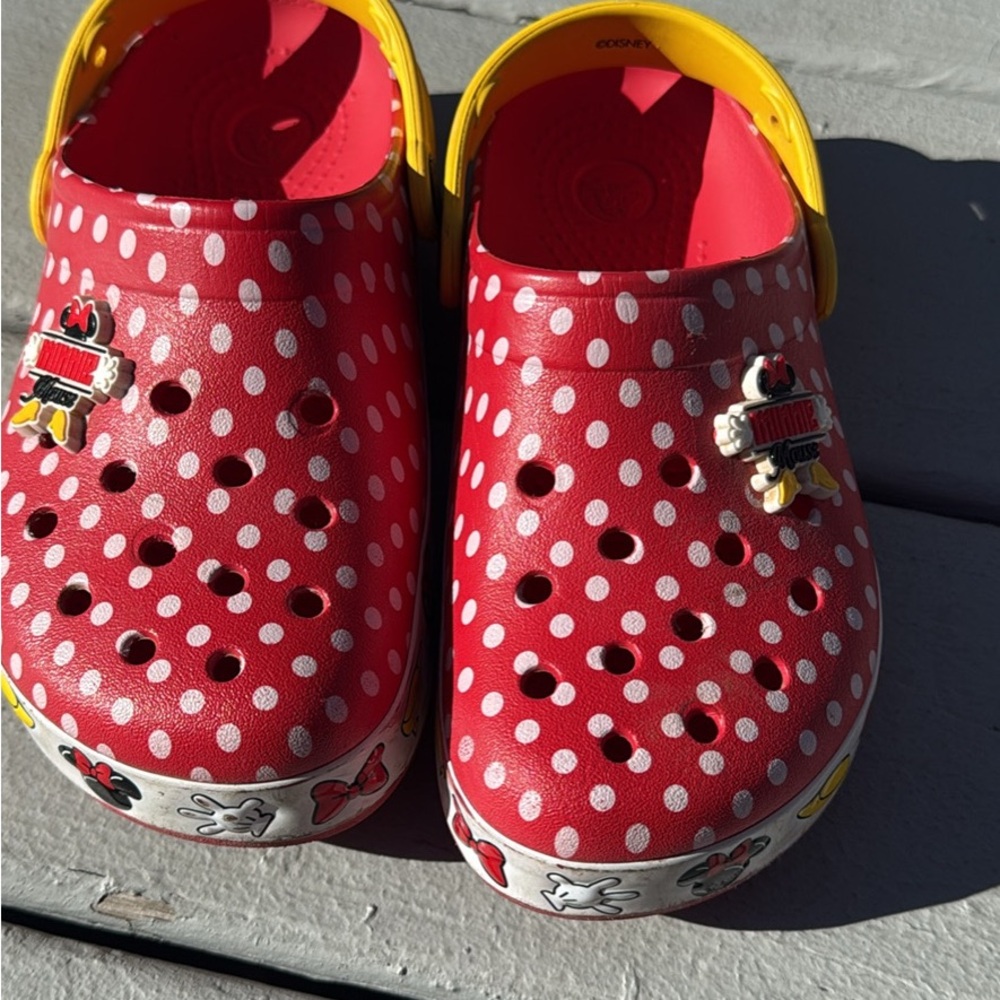 CROCS Kids Red and Yellow Polka Dot Clogs
